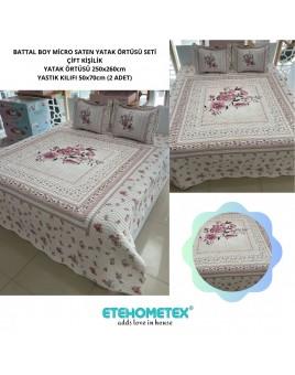 ETEHOMETEX ÇİFT KİŞİLİK KAPİTONELİ YATAK ÖRTÜSÜ SETİ THALİA 8696474231897